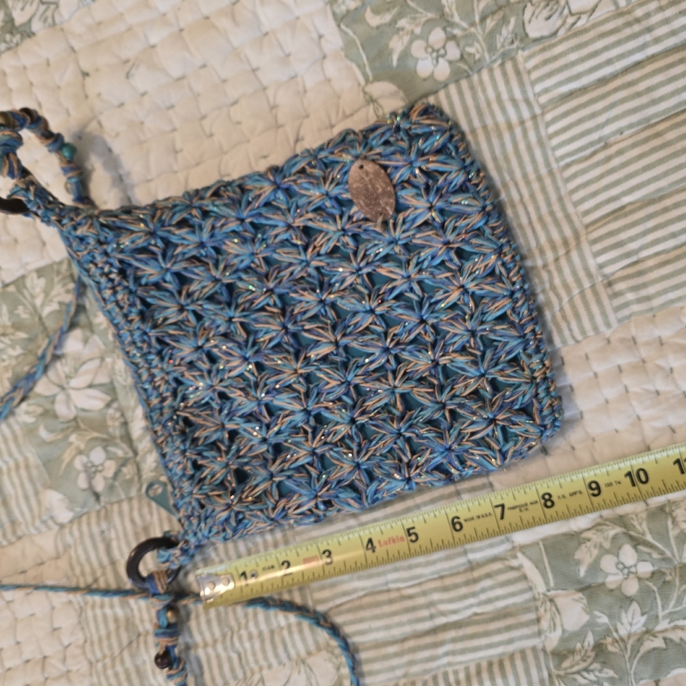 Blue Woven Crossbody Bag - Picture 2 of 5
